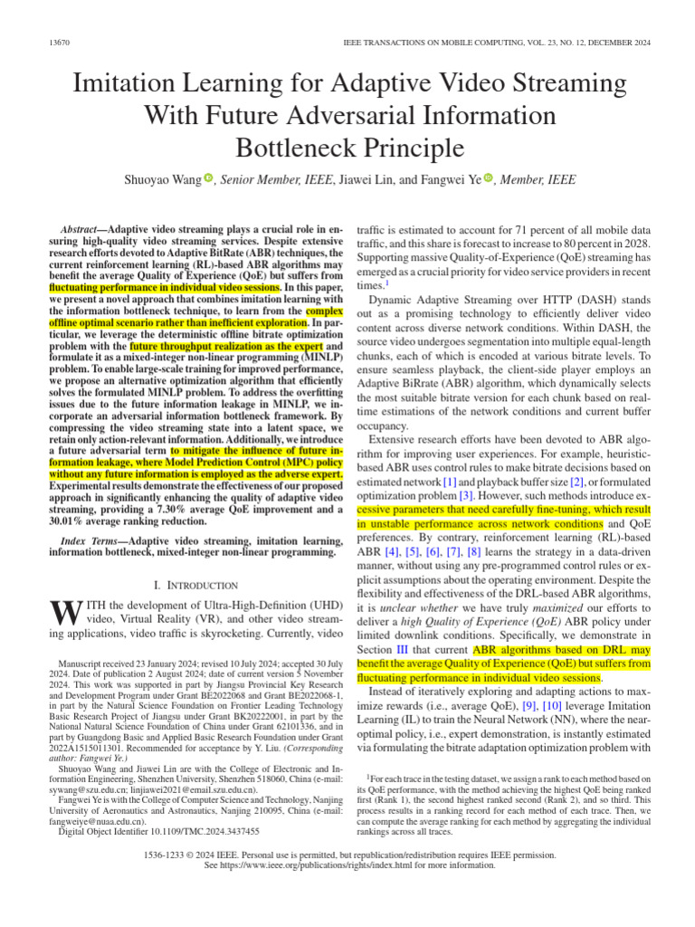 Imitation Learning For Adaptive Video Streaming With Future Adversarial ...