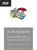 Adorno - Filosofía de la nueva música. Akal.