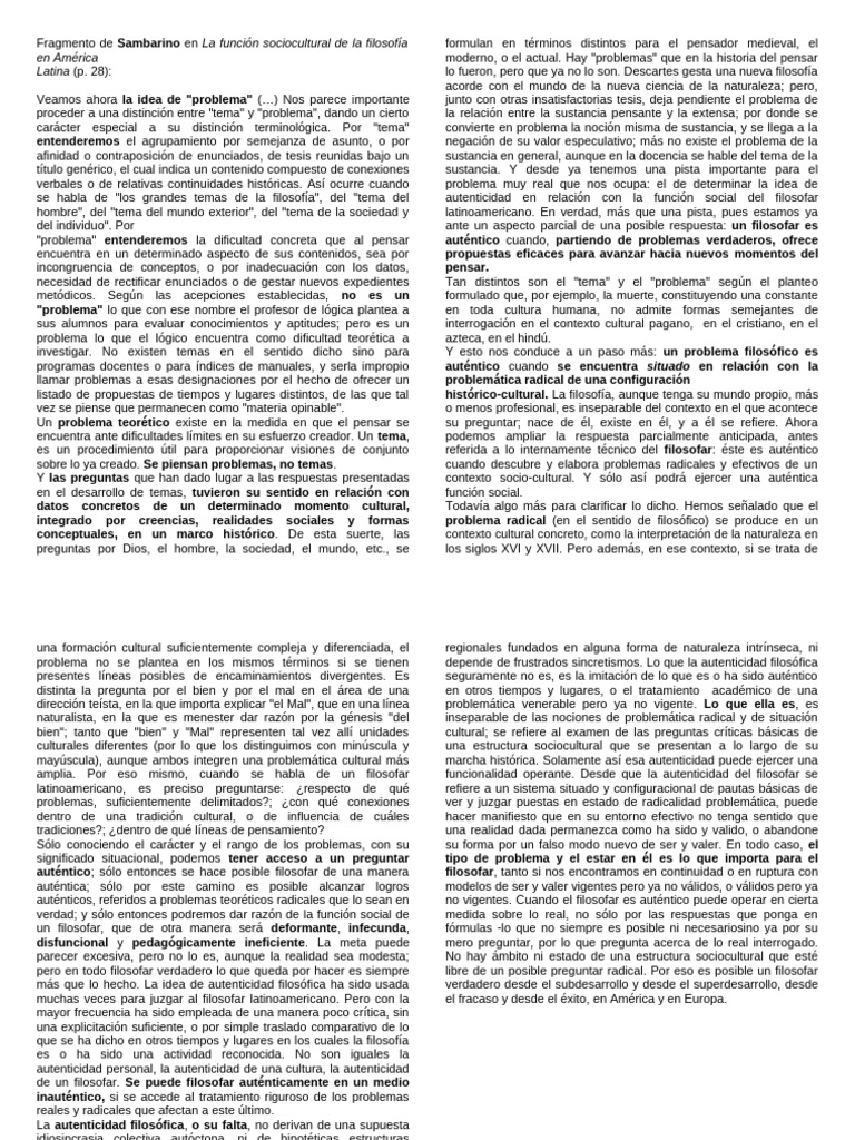 Fragmento de Sambarino | PDF | Pensamiento | Autenticidad (filosofía)