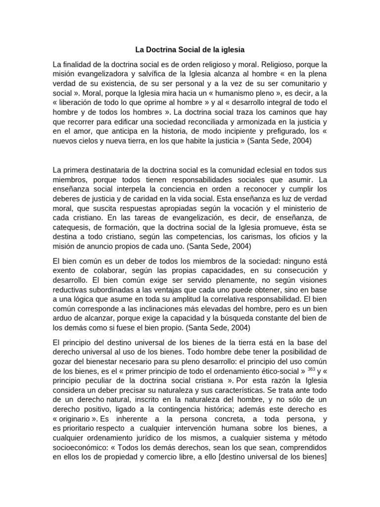 La Doctrina Social de La Iglesia | PDF | Iglesia Católica