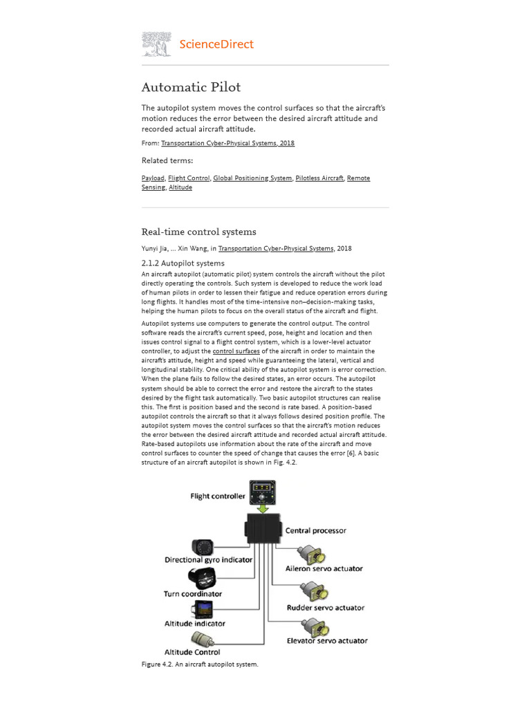 Automatic Pilot - An Overview - ScienceDirect Topics | PDF | Unmanned ...
