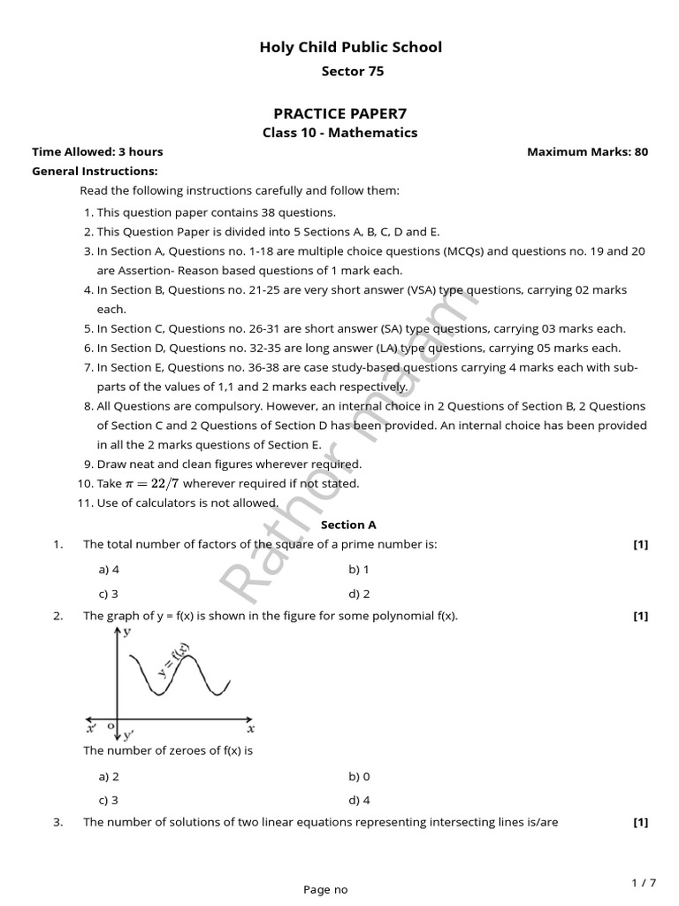 Maths Practice Paper | PDF | Sphere | Area