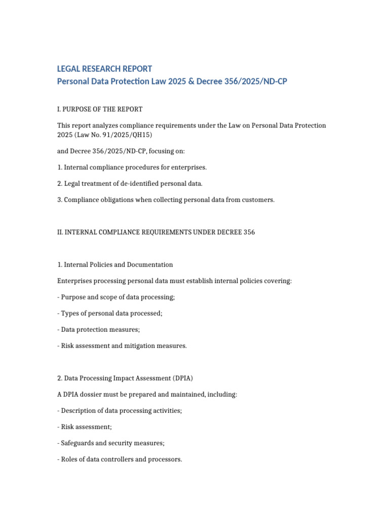 Personal Data Protection Research Report | PDF | Regulatory Compliance