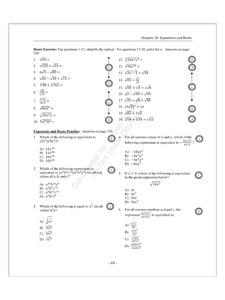 Exponents and Roots PrepPros | PDF