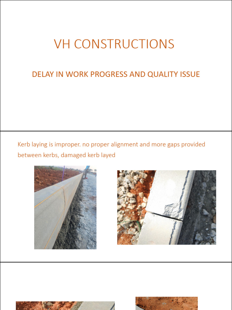 VH - Work Progress & Quality Issue | PDF
