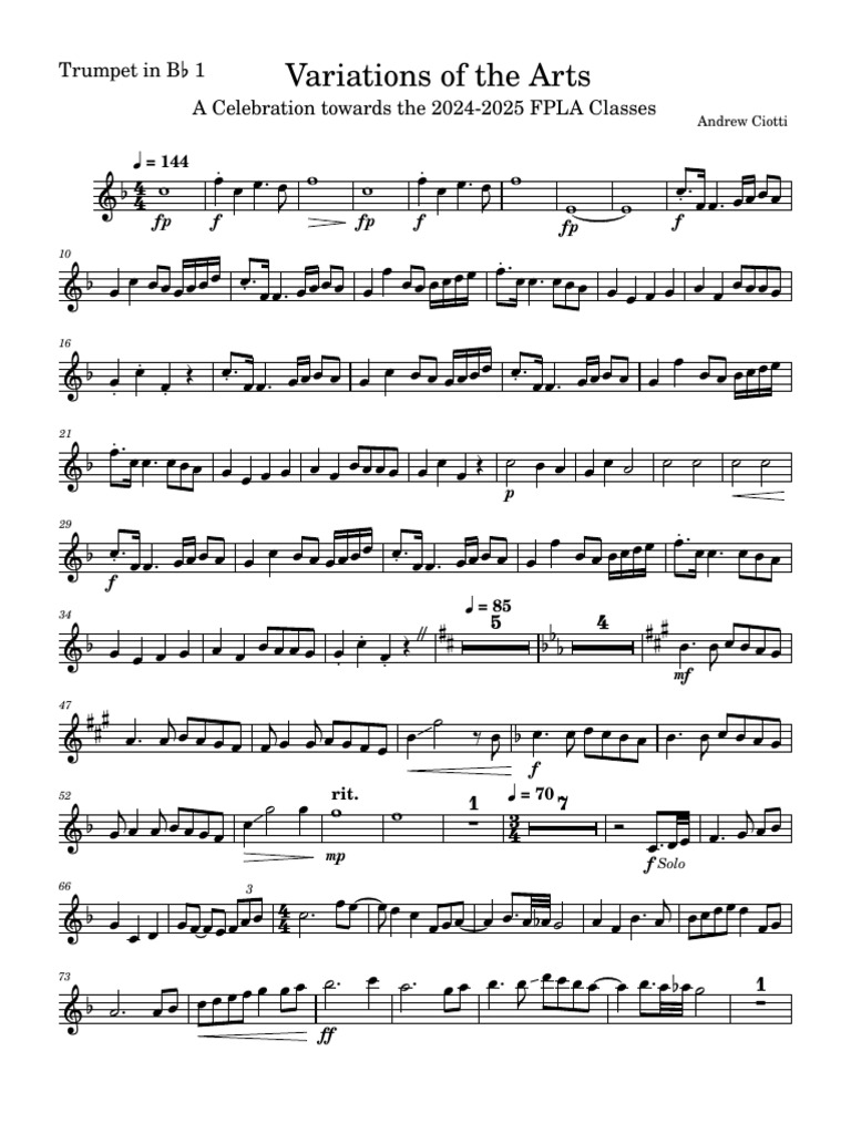 Variations of The Arts-Trumpet in BB 1 | PDF