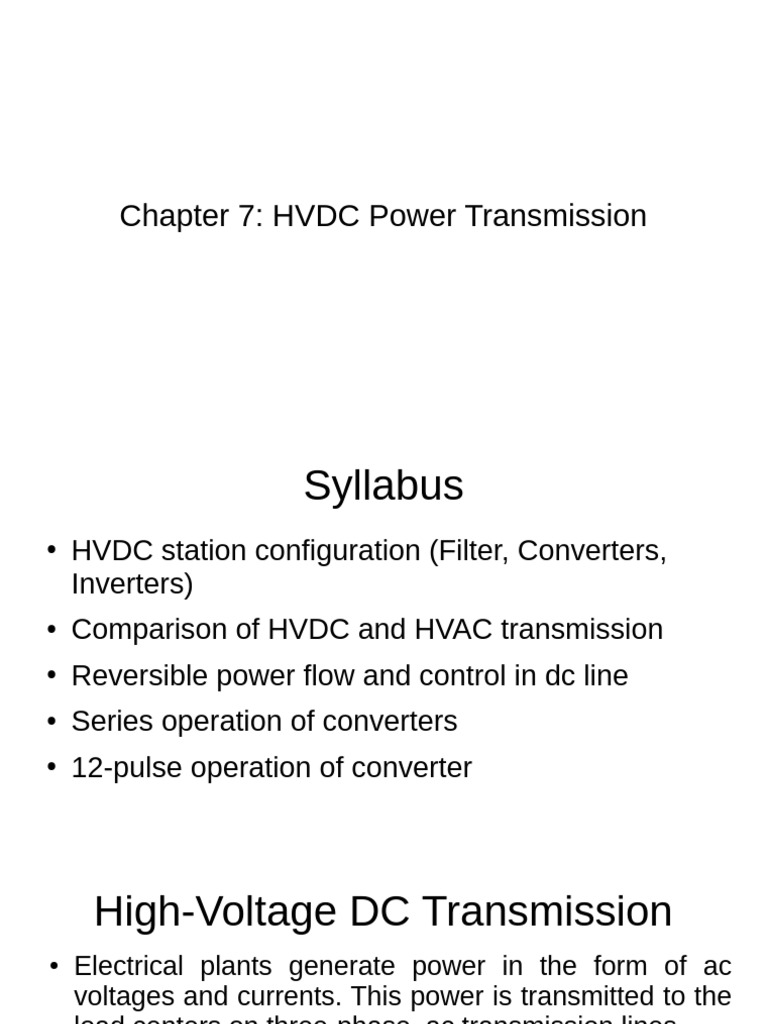 HVDC Power Transmission | PDF | High Voltage Direct Current | Electric ...