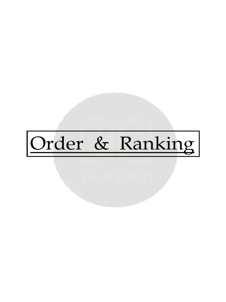 Order & Ranking Question Sheet | PDF