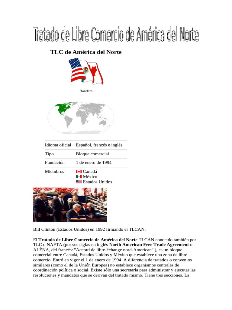 Tratado de Libre Comercio de América Del Norte Terminado | PDF ...