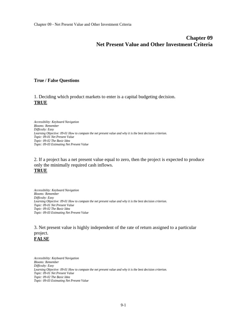 Chap 009 | PDF | Internal Rate Of Return | Net Present Value
