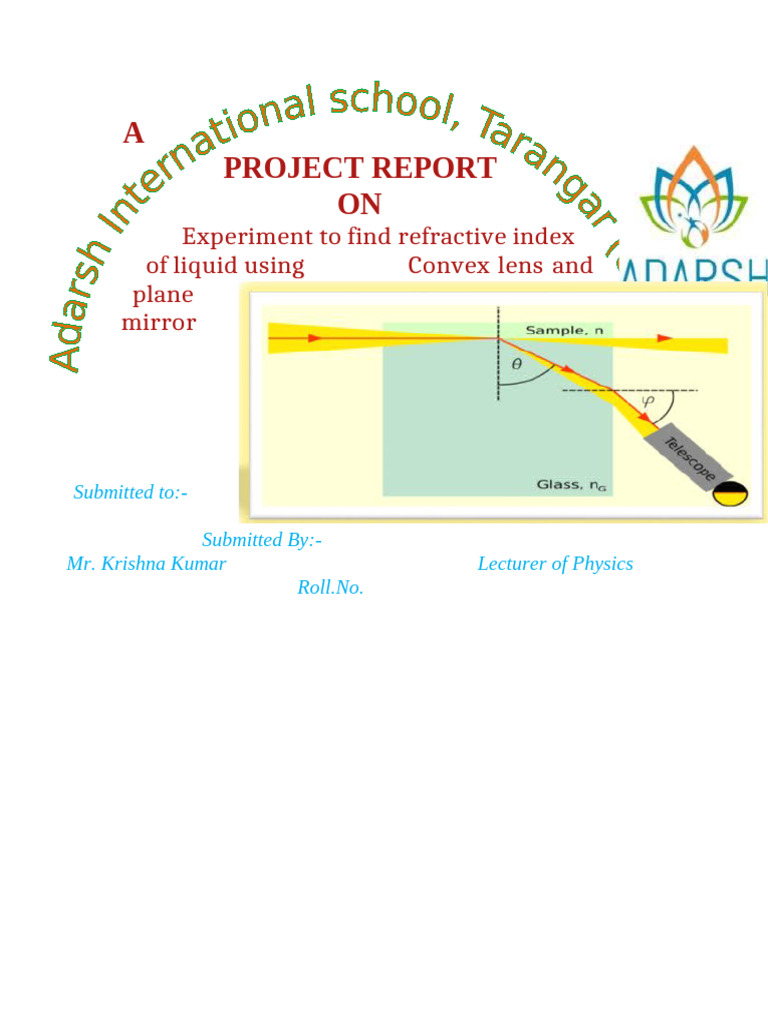 Investigatory Project Physics | PDF | Refraction | Refractive Index