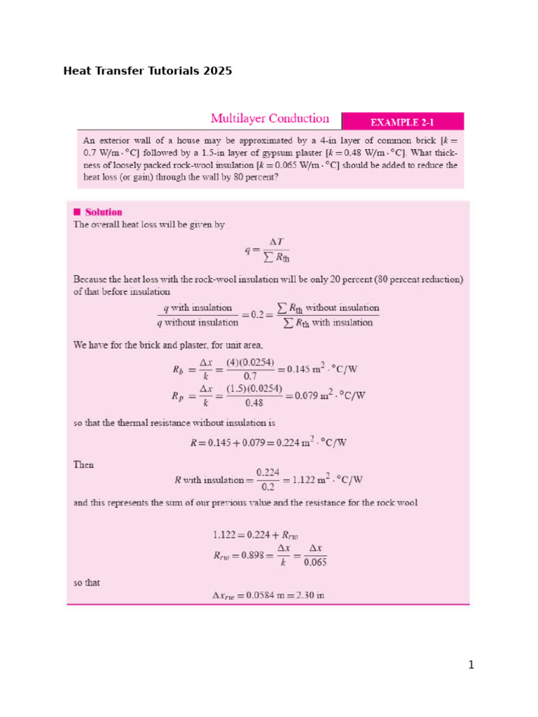 Heat Transfer Tutorials 2025 | PDF