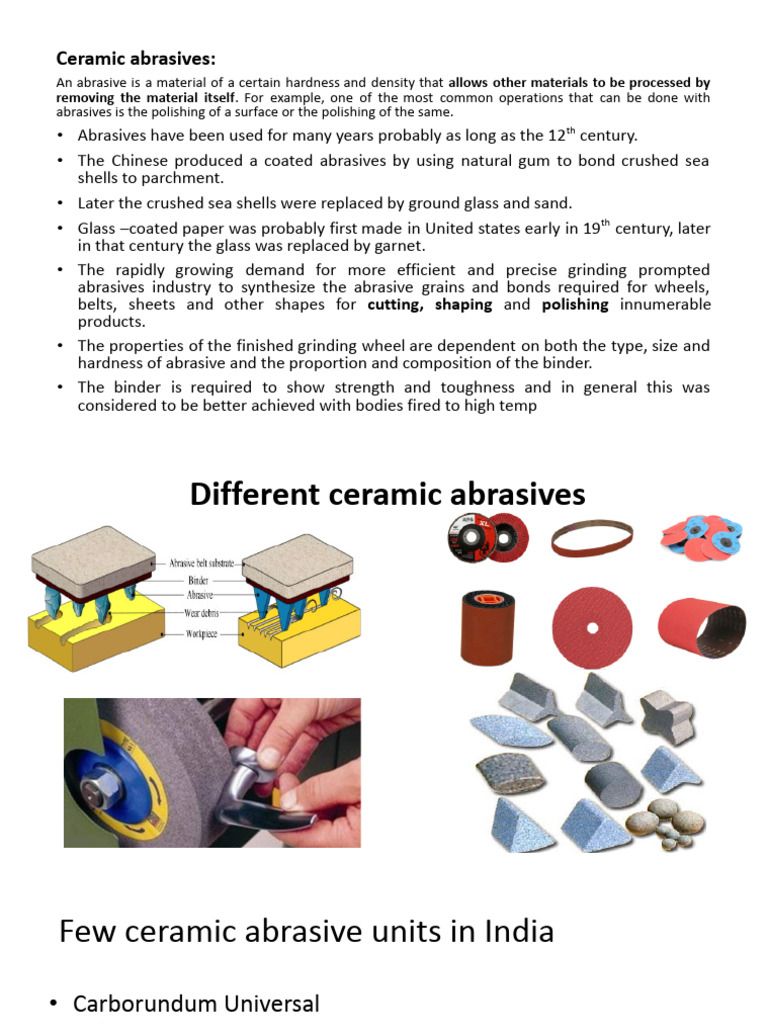 Ceramic Abrasives | PDF | Abrasive | Aluminium Oxide