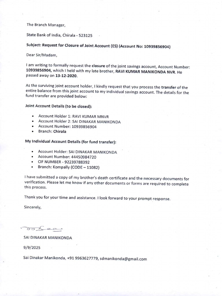 SBI Letter | PDF