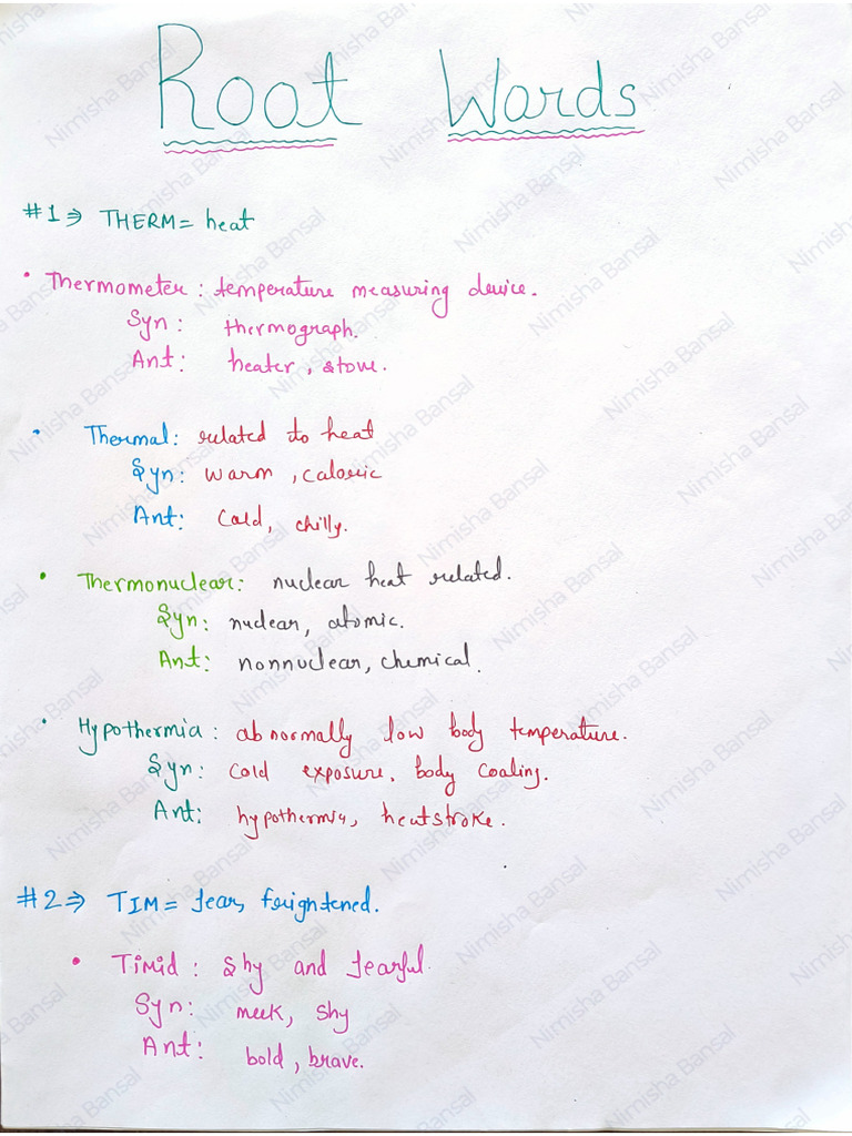 Root Words - 17 | PDF