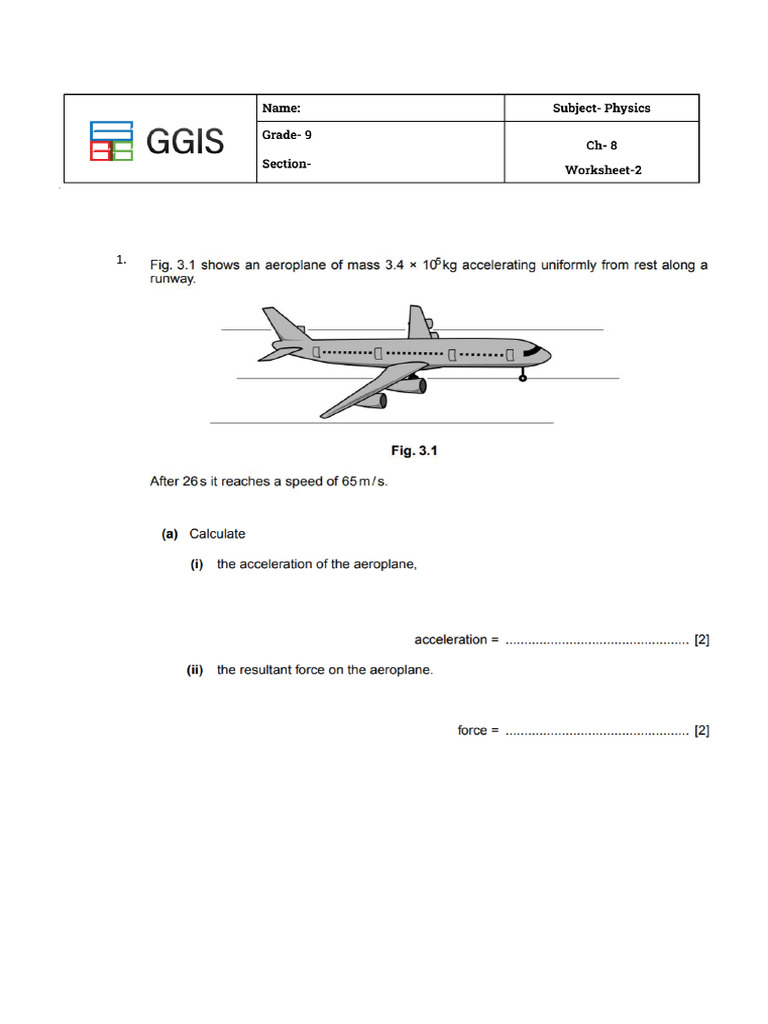 Work & Power Worksheet | PDF