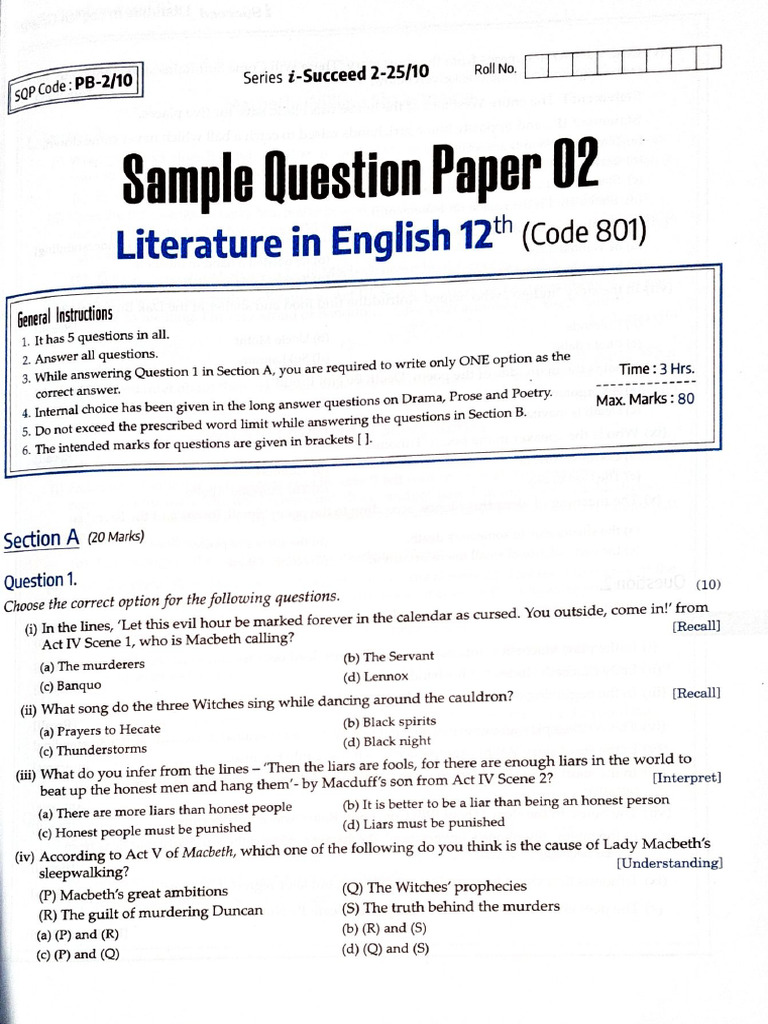 Sample Paper - 2 | PDF