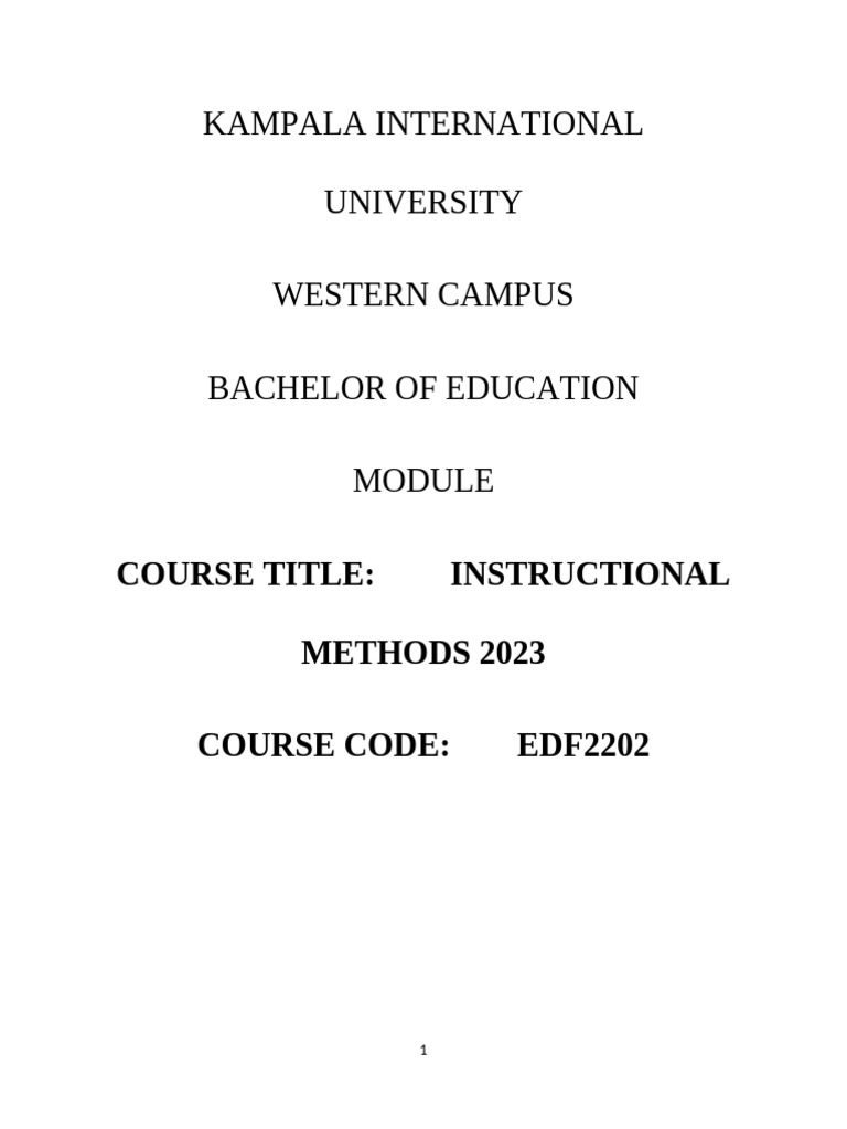 Instructional Methods Noted 2023 | PDF | Learning | Teachers