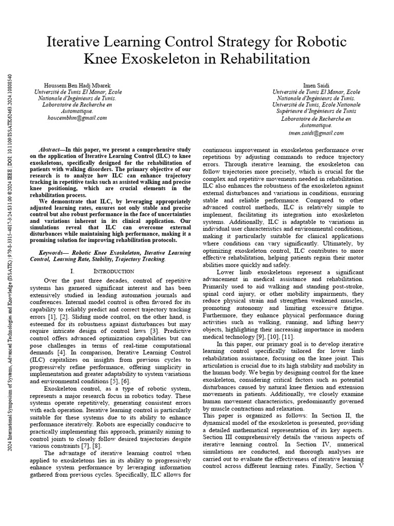 Iterative Learning Control Strategy For Robotic Knee Exoskeleton in ...