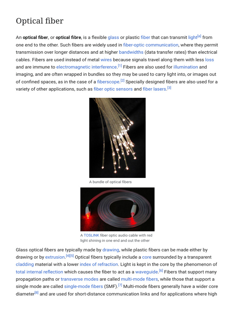 Optical Fiber | PDF | Optical Fiber | Attenuation