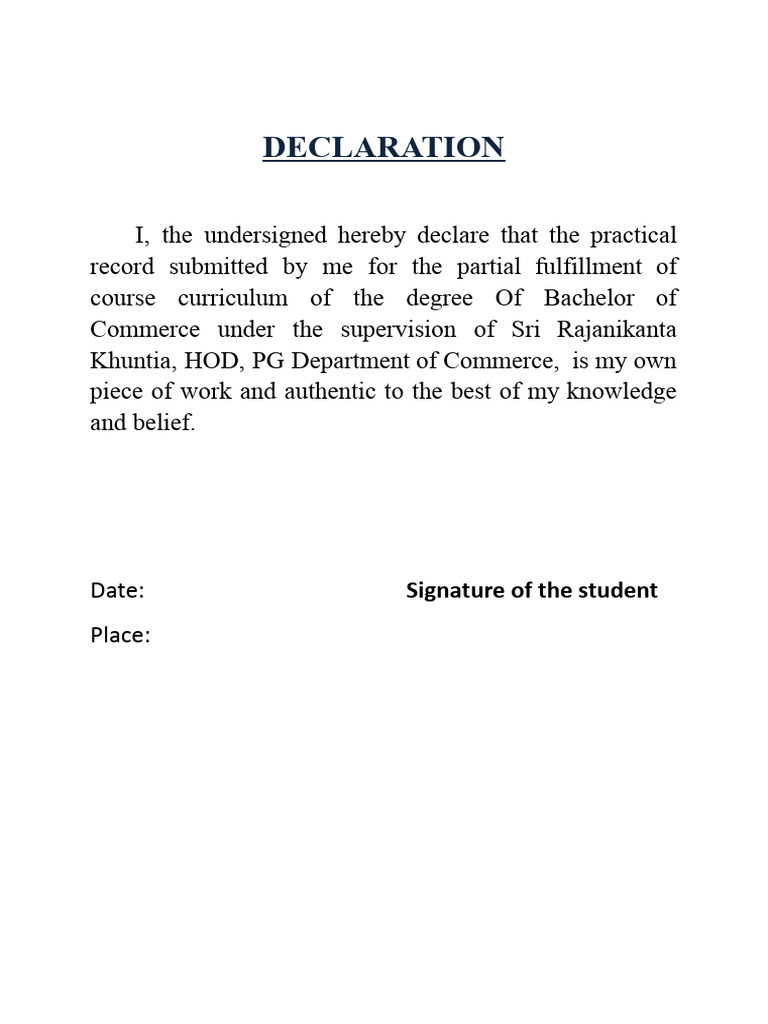 Declaration and Content | PDF