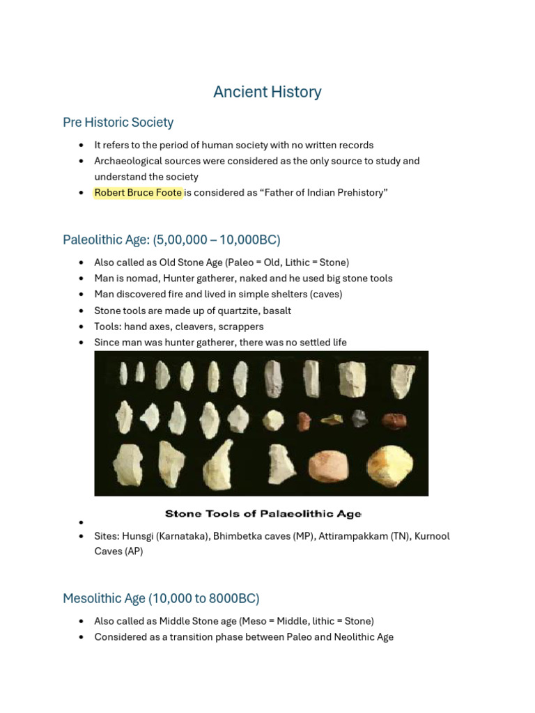 Ancient History | PDF | Stone Age | Neolithic