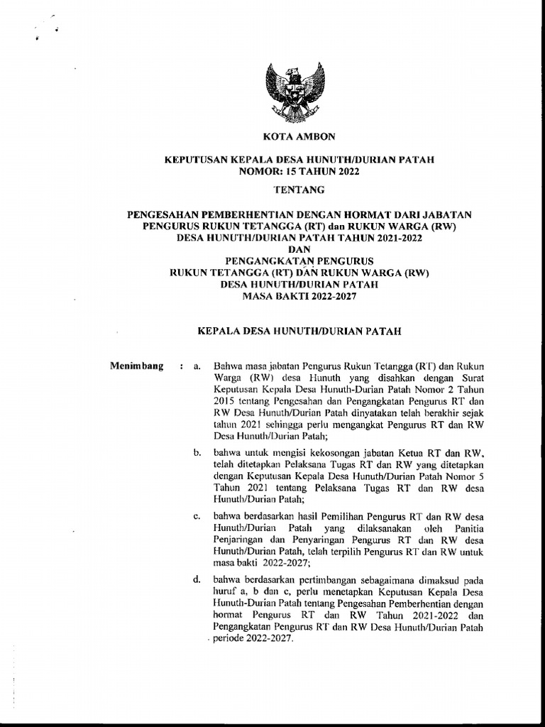 SK RT RW | PDF