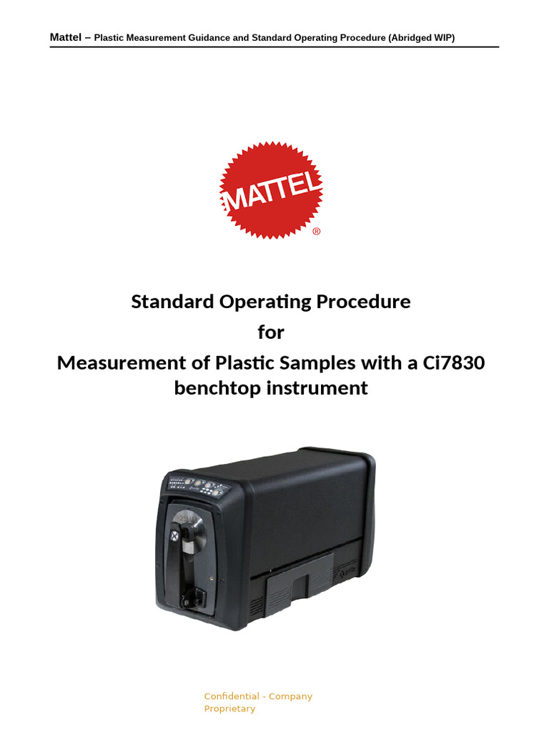 Mattel Plastic Sample Measurement Color Manual - Abridged | PDF | Color ...