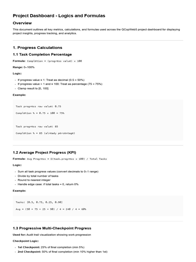 Project Dashboard Logics | PDF | Accuracy And Precision | Standard ...