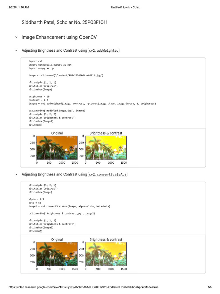 Computer Vision Lab - 2 Work | PDF