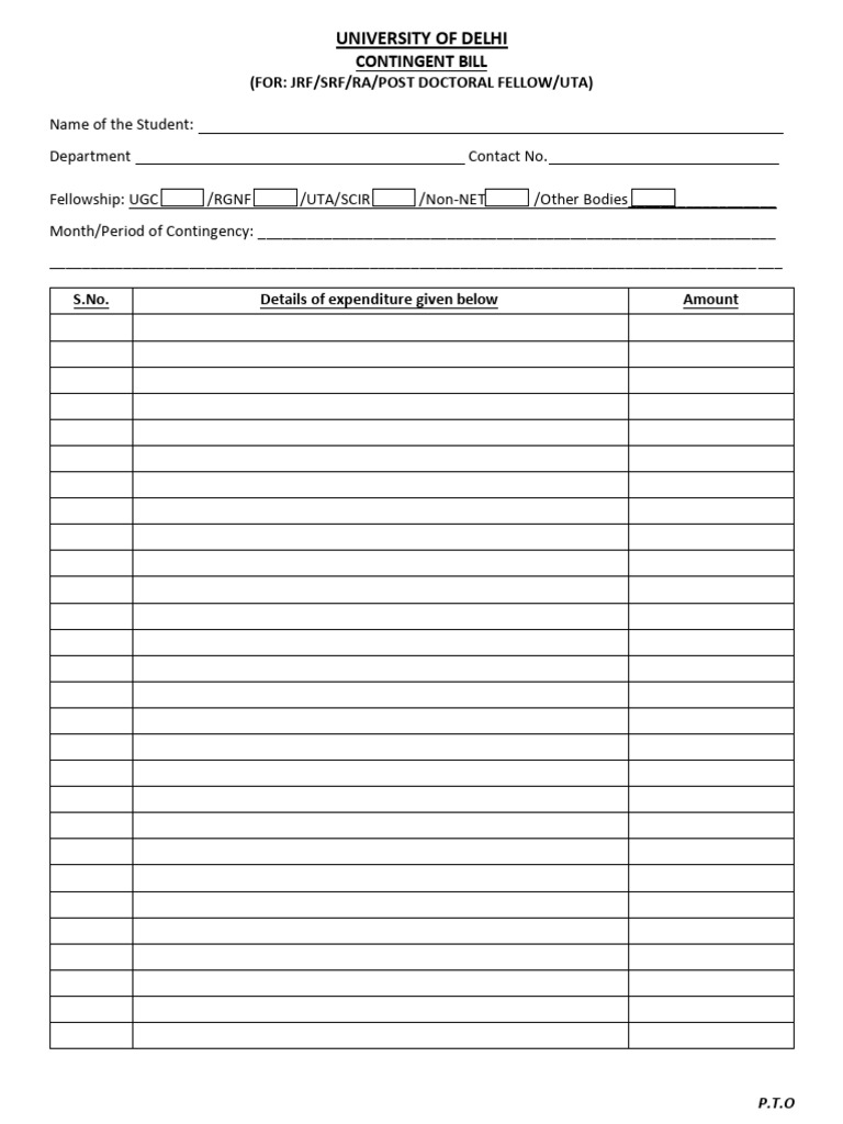 Non-Net Contingency Form | PDF
