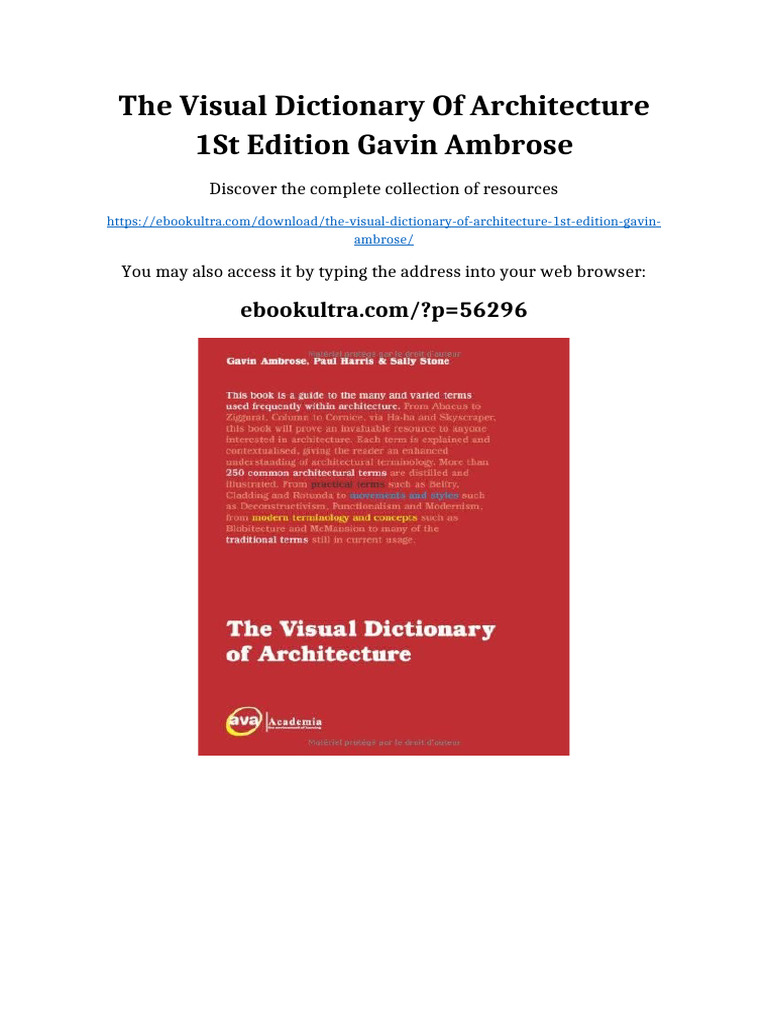 The Visual Dictionary of Architecture 1st Edition Gavin Ambrose Full ...