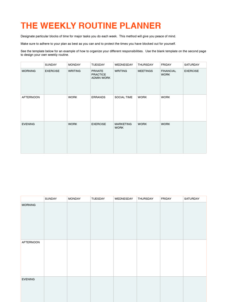 Upgrade - Weekly Routine | PDF
