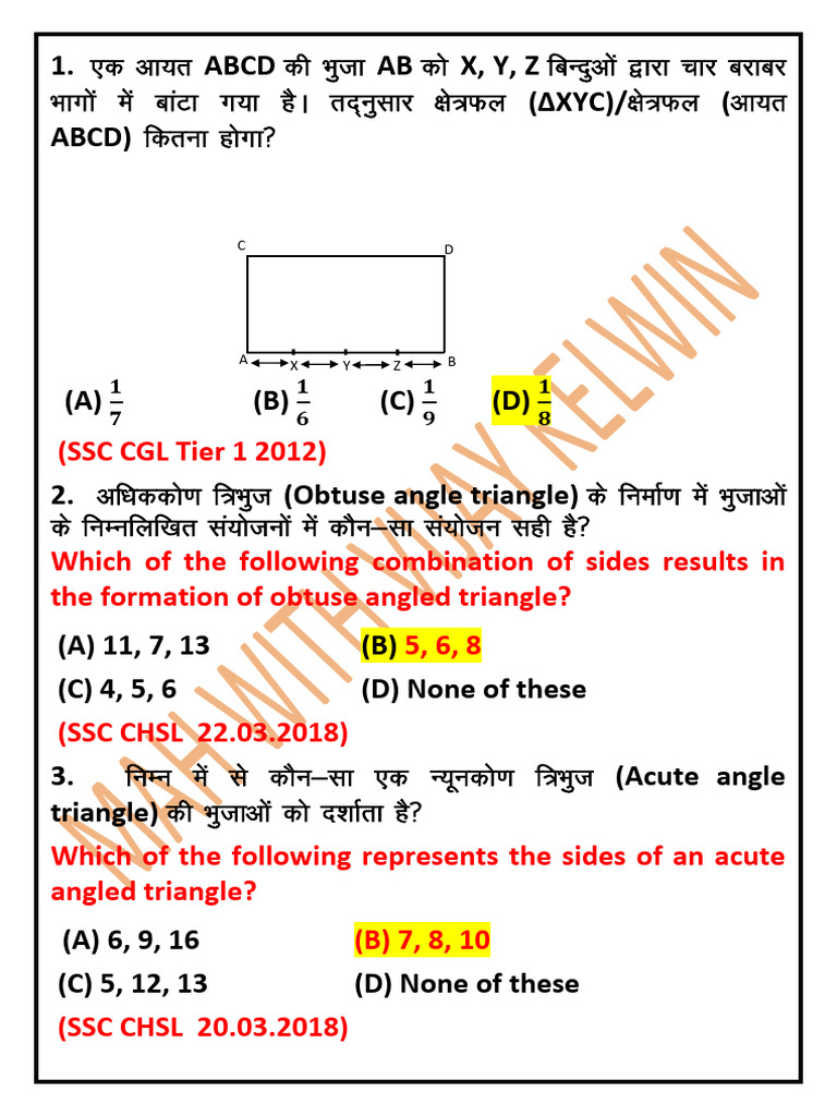 Geometry Sheet Practise | PDF | Triangle | Classical Geometry