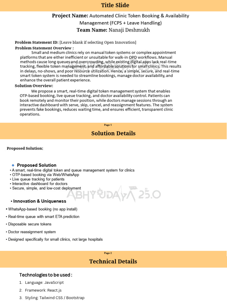 ABHYUDAYA Hackathon Template | PDF | Microsoft Power Point | Computing