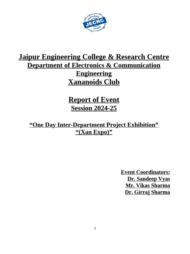 Report Xan Expo Project Exh | PDF | Internet Of Things | Computing