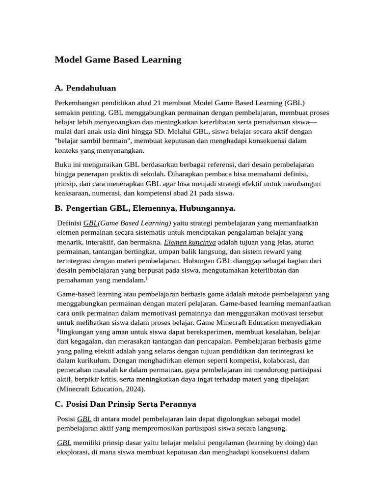 Model Game Based Learning | PDF