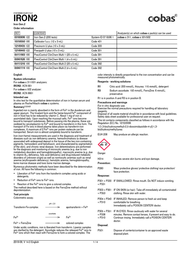 Insert.IRON2.0103183696122c501.V14.en | PDF | Anemia | Hematology