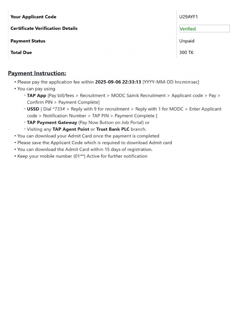 Payment Instruction | PDF