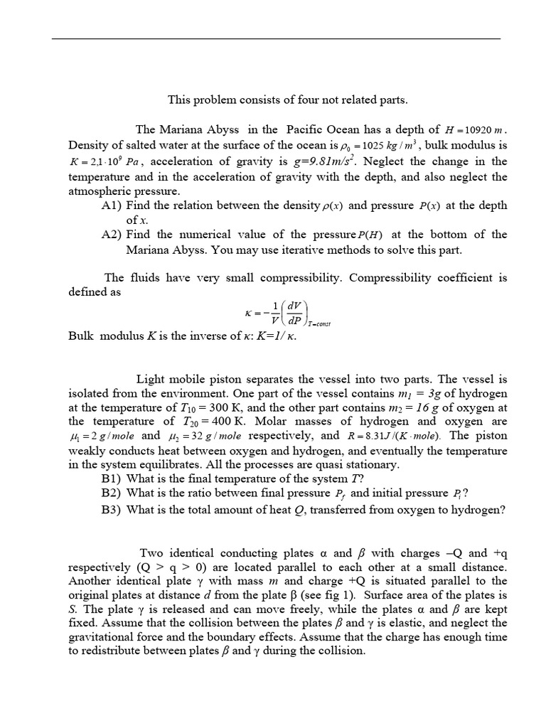 APhO_2006_Q3 | PDF | Pressure | Density