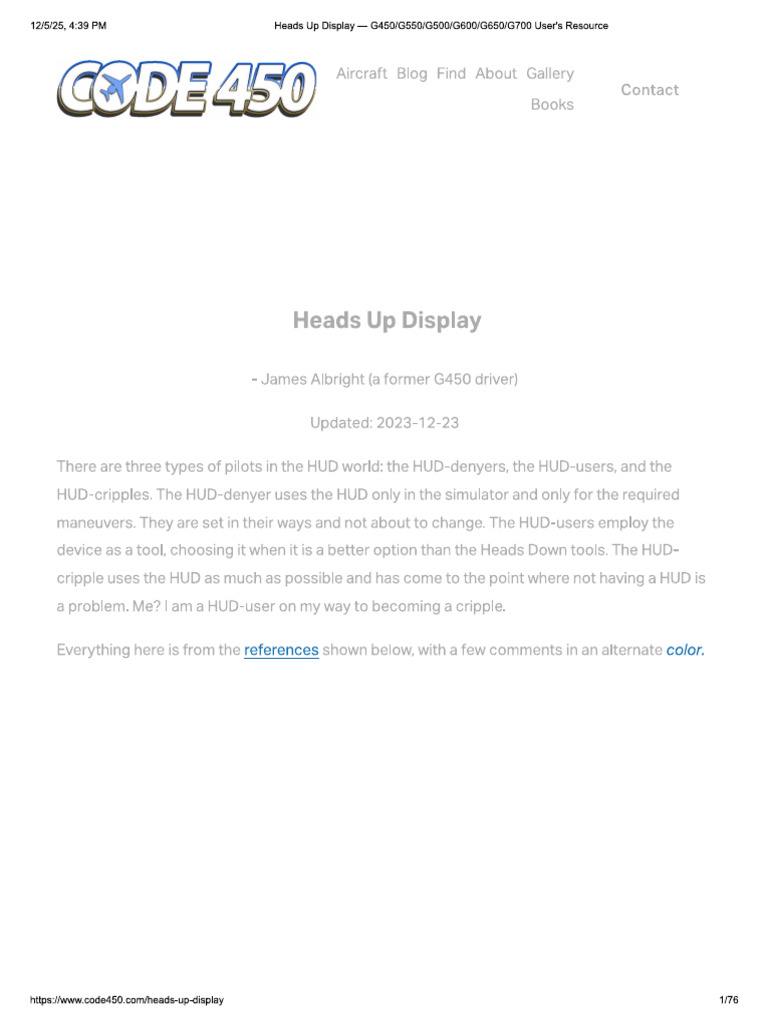 HUD Gulfstream | PDF