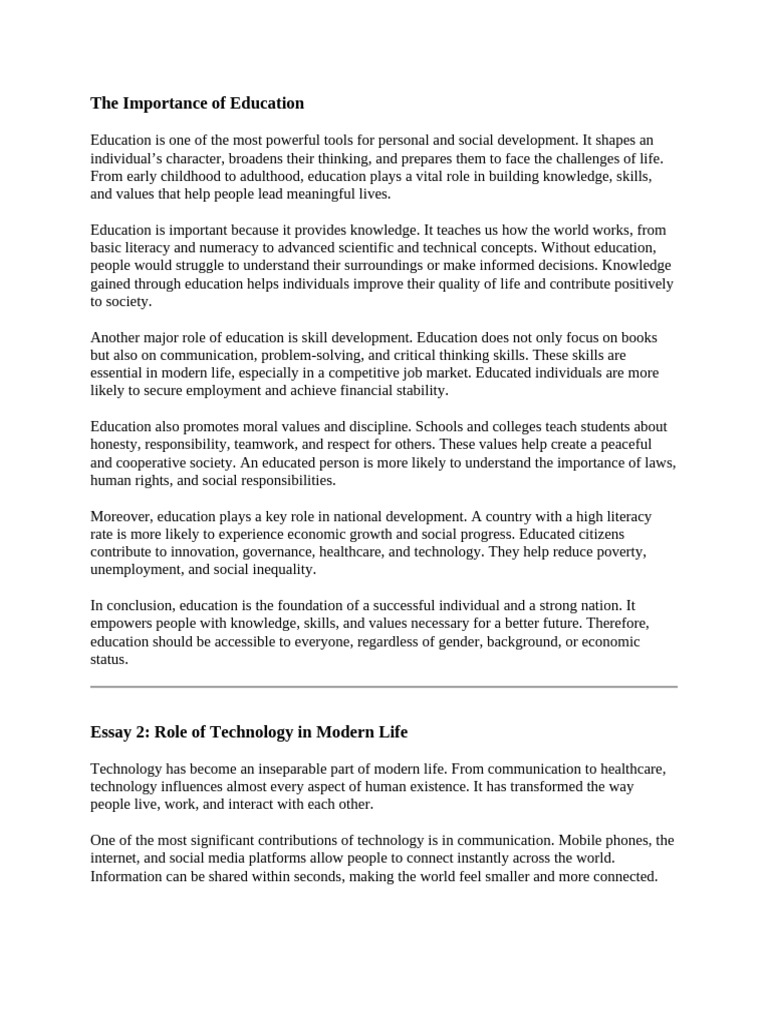 The Importance of Education | PDF | Literacy | Economic Inequality