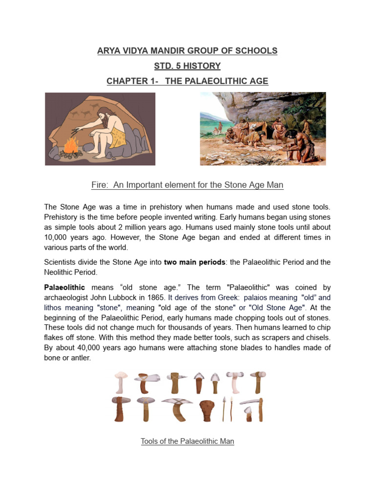 STD5 PALAEOLITHIC AGE - Chapter 1 | PDF | Paleolithic | Stone Age