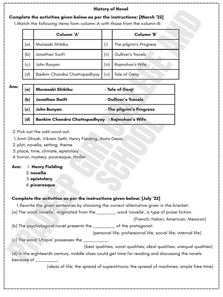 Novel Section PYQs_51a754ad a63f 4d6c b7d9 232413c94abf | PDF | The ...