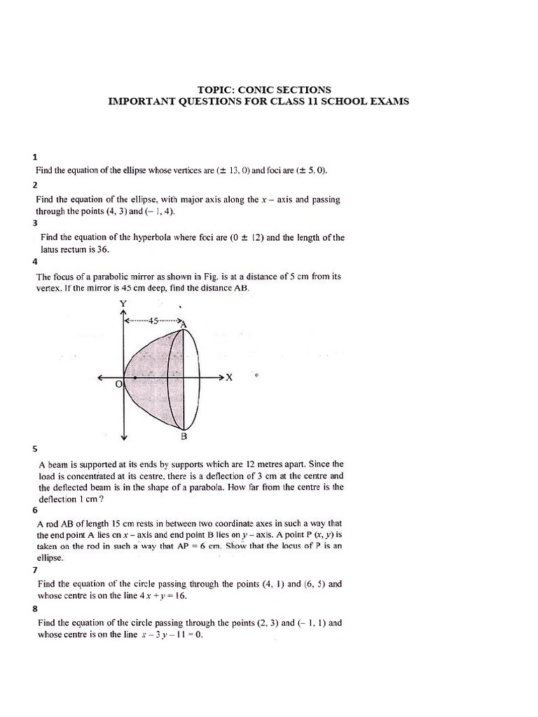 Conic Sections | PDF