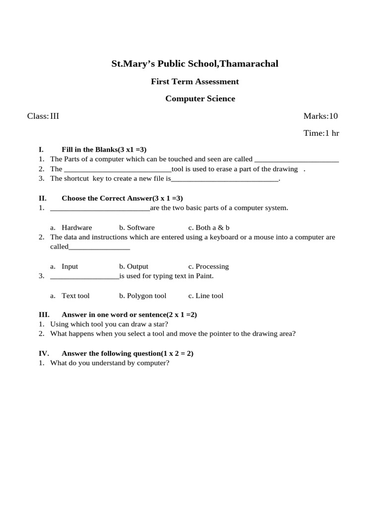Class 3 Computer_083822 | PDF
