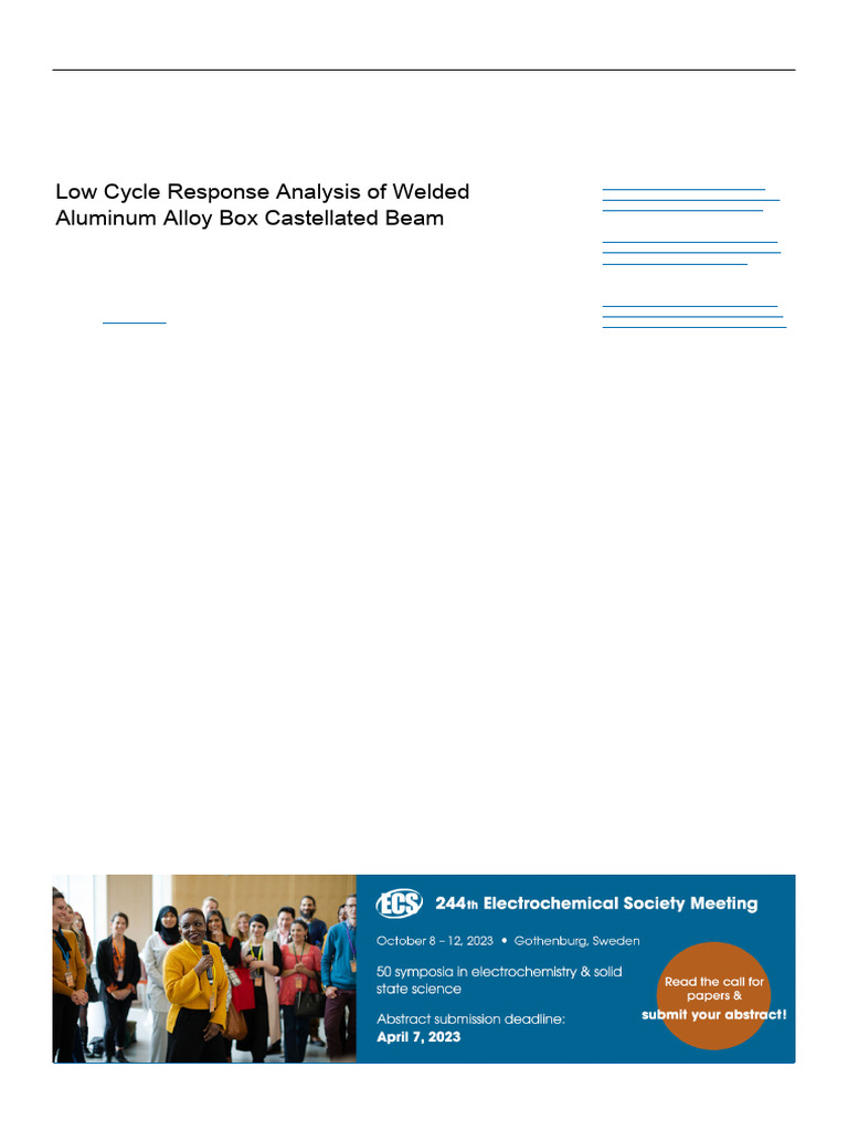 Low Cycle Response Analysis of Welded Aluminum All | PDF | Deformation ...