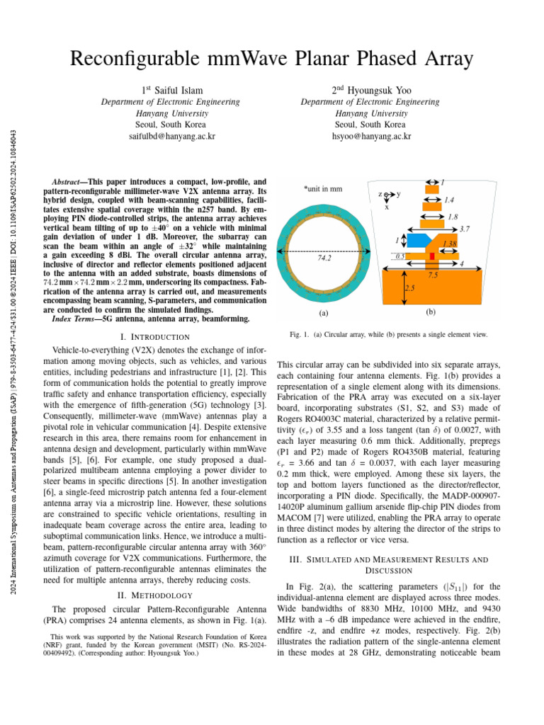 1 - HYOUNGSUK YOO Reconfigurable - Mmwave - Planar - Phased - Array ...
