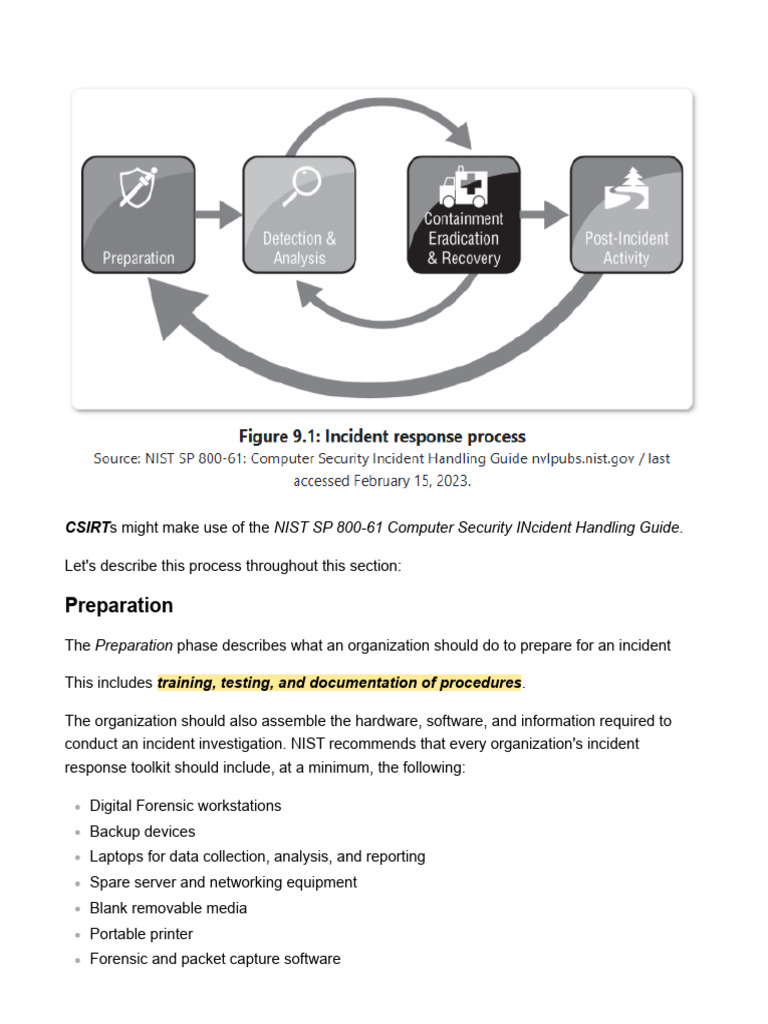 9.2 - Phases of Incident Response | PDF | Computer Security | Security