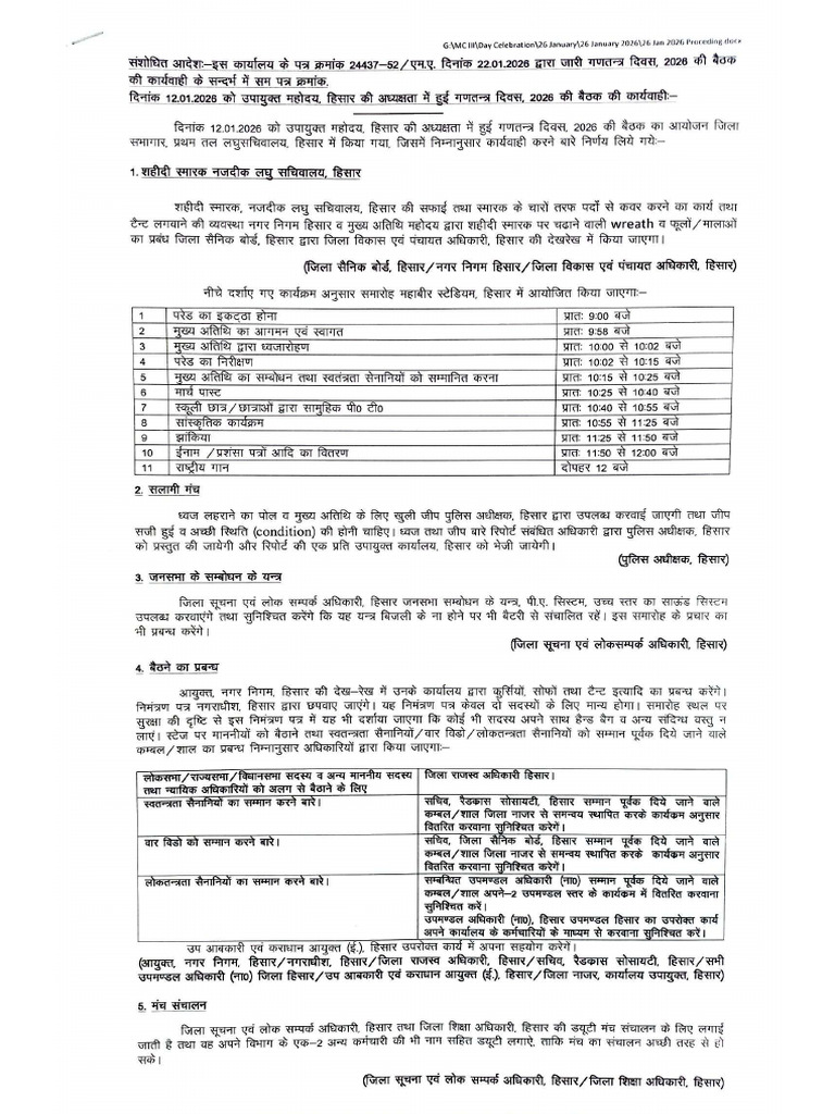 Revised Proceeding of Republic Day 2026 | PDF